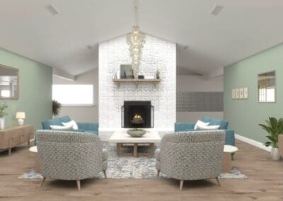 Renovations at Charter Senior Living of Chattanooga - Common Area with Fireplace